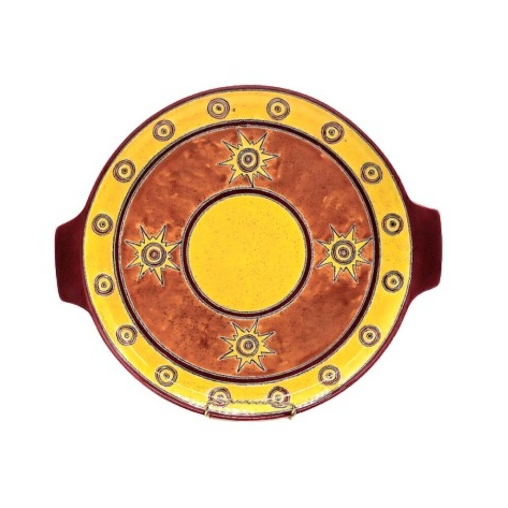 Vintage Artesa Ecuador Eduardo Vega Cuzco Hand-Painted Ceramic Tray Platter
